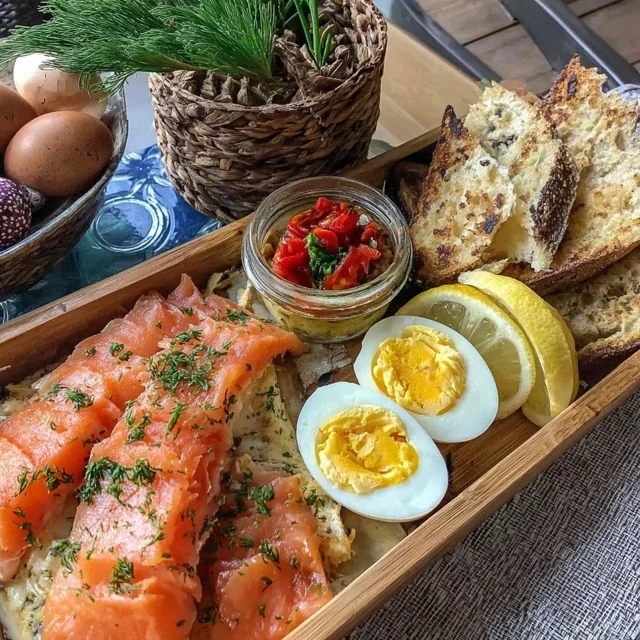 Påskbrunch med Gravlax, Ägg och Sill