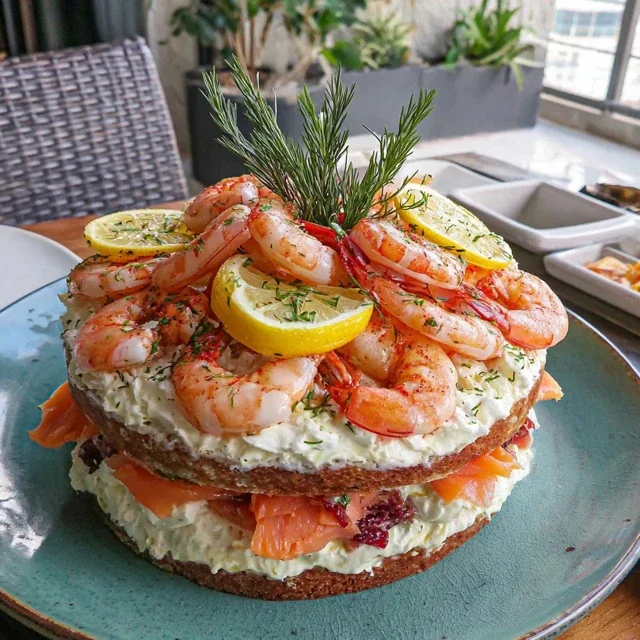 Smörgåstårta med Lax och Räkor