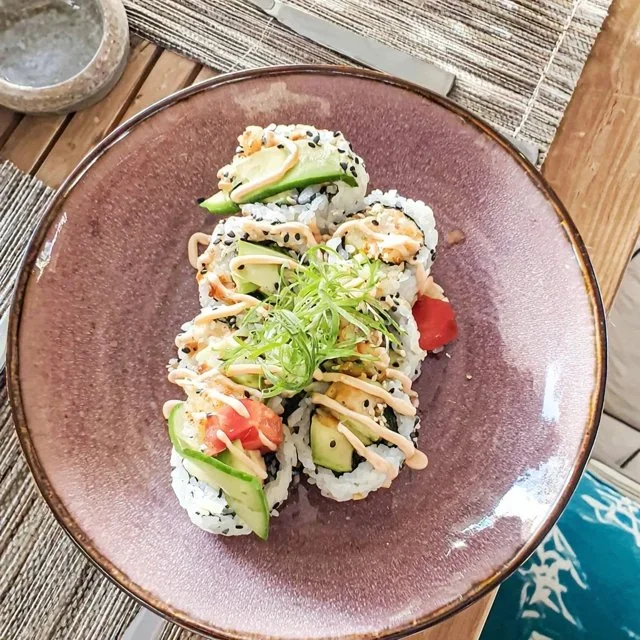 California roll with cucumber and avocado