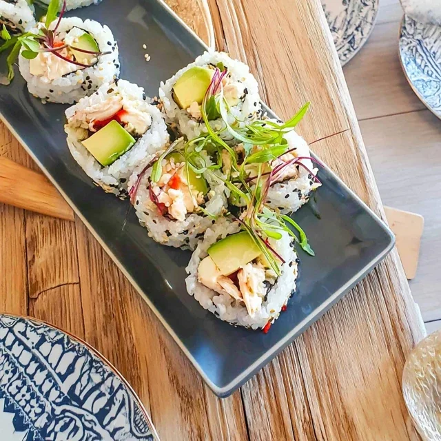 California roll with cucumber and avocado