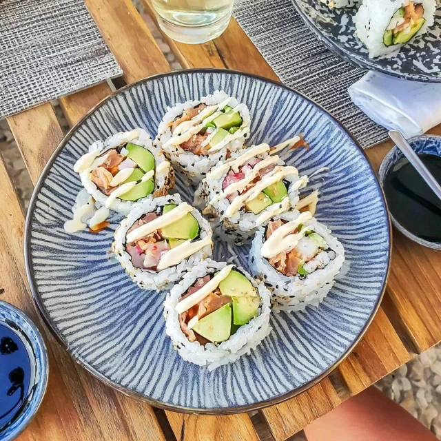 California roll with cucumber and avocado