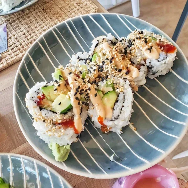 California roll with cucumber and avocado