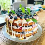 Citron-blåbär-lagerkaka