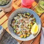 Grillad edamame med salt och citron