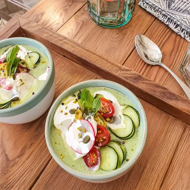 Gurk-gazpacho med mynta