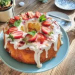 Marmorkaka med vanilj och jordgubbe