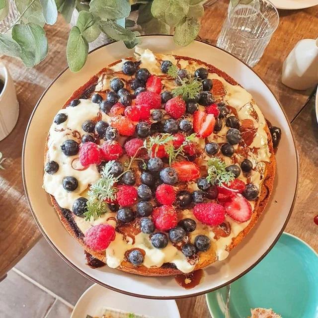 Nordic Berry Cake with Crème Fraîche